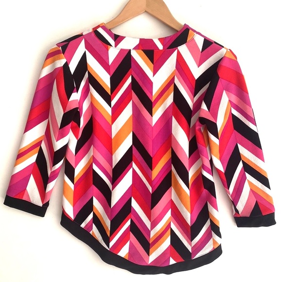Attitude zigzag multicolored print top, Size XS/S - Picture 5 of 7